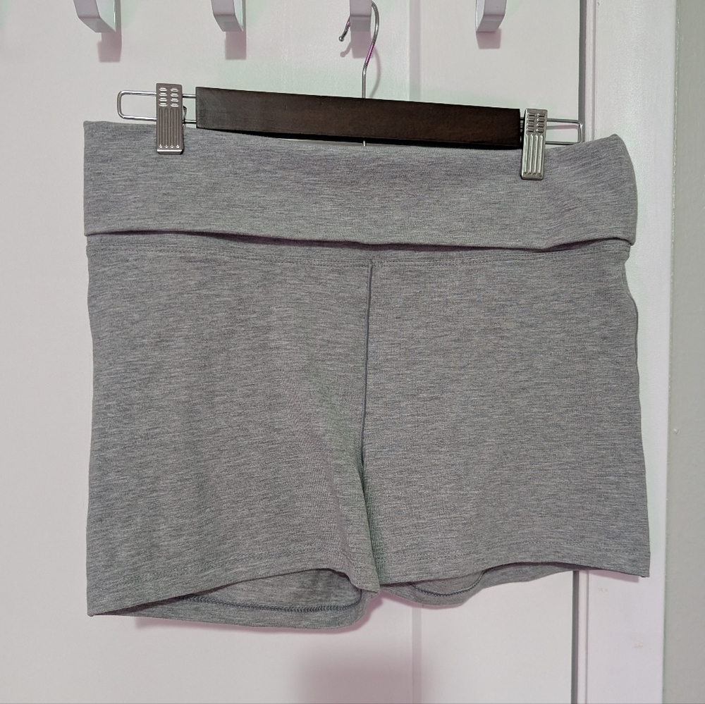 Gray Fold-Over Waist Shorts